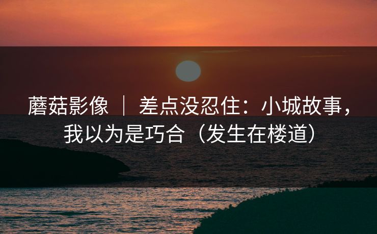 蘑菇影像 ｜ 差点没忍住：小城故事，我以为是巧合（发生在楼道）